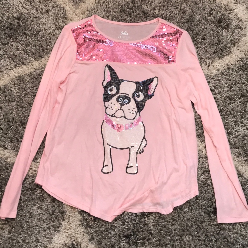 Justice sequin long sleeve shirt